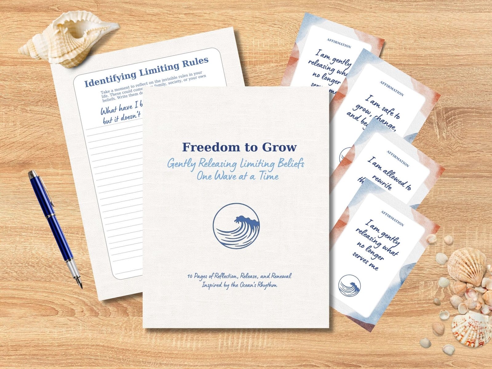 Journal and affirmation cards for releasing limiting beliefs